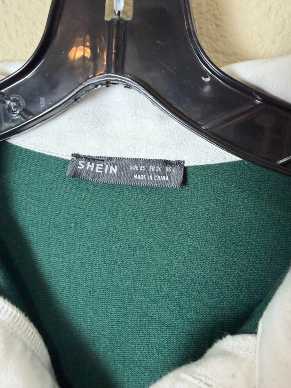 SHEIN Rugby Polo Shift Dress Tunic Colorblock Size XS Green White - Picture 3 of 9